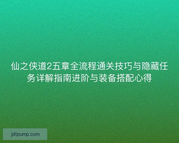 仙之侠道2五章全流程通关技巧与隐藏任务详解指南进阶与装备搭配心得